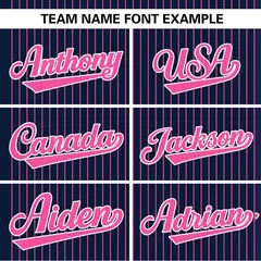 Navy Pink Striped Fashion Two-Button Softball Jersey 4