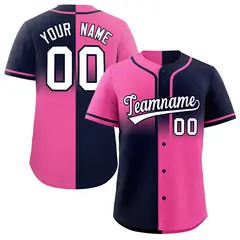 Navy Pink Symmetrical Gradient Authentic Baseball Jersey