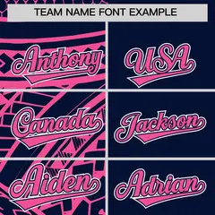 Navy Pink Tribal Split Baseball Jersey 3