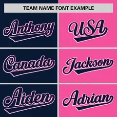 Navy Pink Two Tone Striped Authentic Baseball Jersey 3