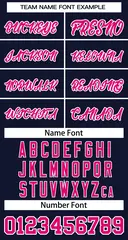 Navy Pink-White Classic Basketball Jersey 3