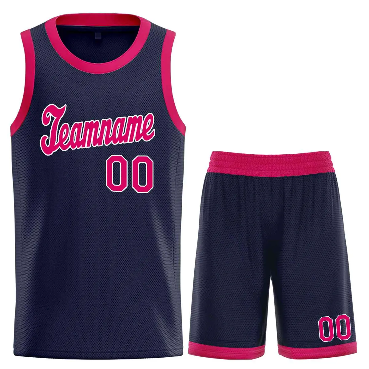 Navy Pink-White Classic Sets Basketball Uniform Jersey