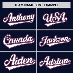 Navy Pink-White Color Block Authentic Baseball Jersey 3