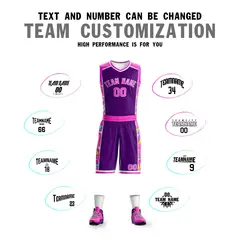 Navy Pink-White Lightning Graffiti Basketball Jersey 4
