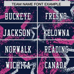 Navy Pink-White Star Graffiti Football Jersey 3
