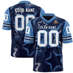 Navy Pink-White Star Pattern Authentic Football Jersey