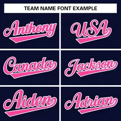 Navy Pink-White Varsity Full-Snap Letterman Jacket 3
