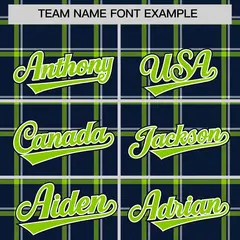 Navy Plaid Authentic Baseball Jersey 3