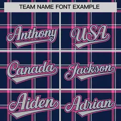 Navy Plaid Authentic Baseball Jersey 3