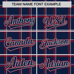 Navy Plaid Authentic Baseball Jersey 3