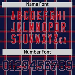 Navy Plaid Authentic Baseball Jersey 4