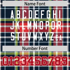 Navy Plaid Pattern Authentic Football Jersey 4