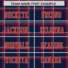 Navy Plaid Pattern Authentic Football Jersey 3