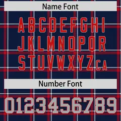 Navy Plaid Pattern Authentic Football Jersey 4