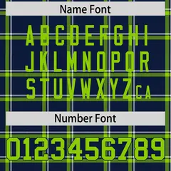 Navy Plaid Pattern Authentic Football Jersey 4