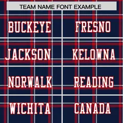 Navy Plaid Pattern Authentic Football Jersey 3