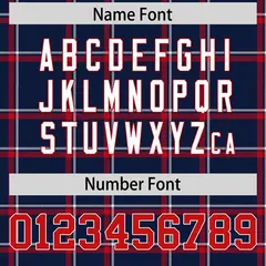 Navy Plaid Pattern Authentic Football Jersey 4