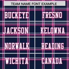Navy Plaid Pattern Authentic Football Jersey 3
