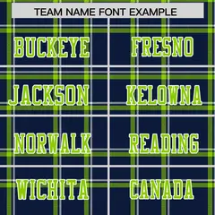 Navy Plaid Pattern Authentic Football Jersey 3