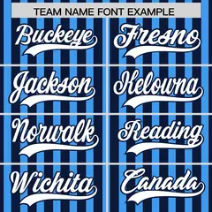Navy Powder Blue American Flag Graffiti Baseball Jersey 3