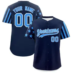 Navy Powder Blue American Flag Raglan Baseball Jersey 1