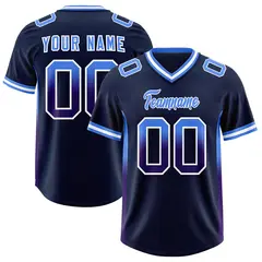Navy Powder Blue and Purple Gradient Sides Football Jersey 1