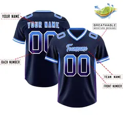 Navy Powder Blue and Purple Gradient Sides Football Jersey 2