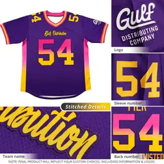 Navy Powder Blue and Purple Gradient Sides Football Jersey 6