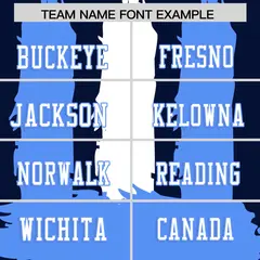 Navy Powder Blue and White Graffiti Flag Football Jersey 3