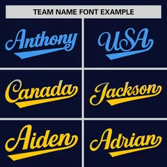 Navy Powder Blue-Gold Gradient Side Baseball Jersey 3