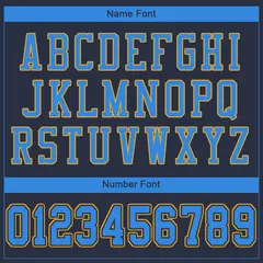 Navy Powder Blue-Gold Mesh Football Jersey 3
