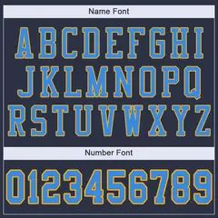 Navy Powder Blue-Gold Mesh Football Jersey 3