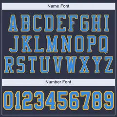 Navy Powder Blue-Gold Mesh Football Jersey 3