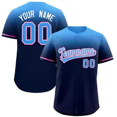 Navy Powder Blue Gradient Authentic Baseball Jersey