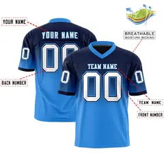 Navy Powder Blue Gradient Fashion Authentic Football Jersey 2