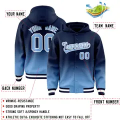 Navy Powder Blue Gradient Letterman Varsity Jacket Hoodie 4