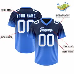 Navy Powder Blue Gradient Outdoor Authentic Football Jersey 2