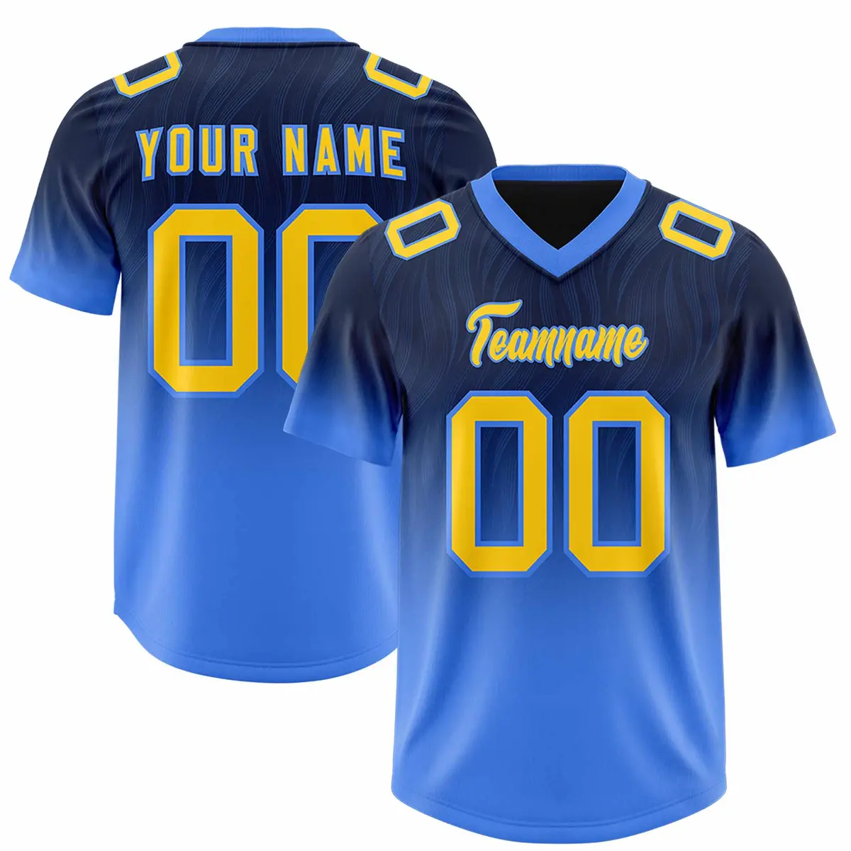 Navy Powder Blue Gradient Outdoor Authentic Football Jersey