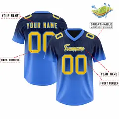 Navy Powder Blue Gradient Outdoor Authentic Football Jersey 2