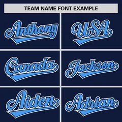 Navy Powder Blue Half Stripe Authentic Baseball Jersey 3