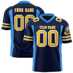 Navy Powder Blue Insert Color Football Jersey 1