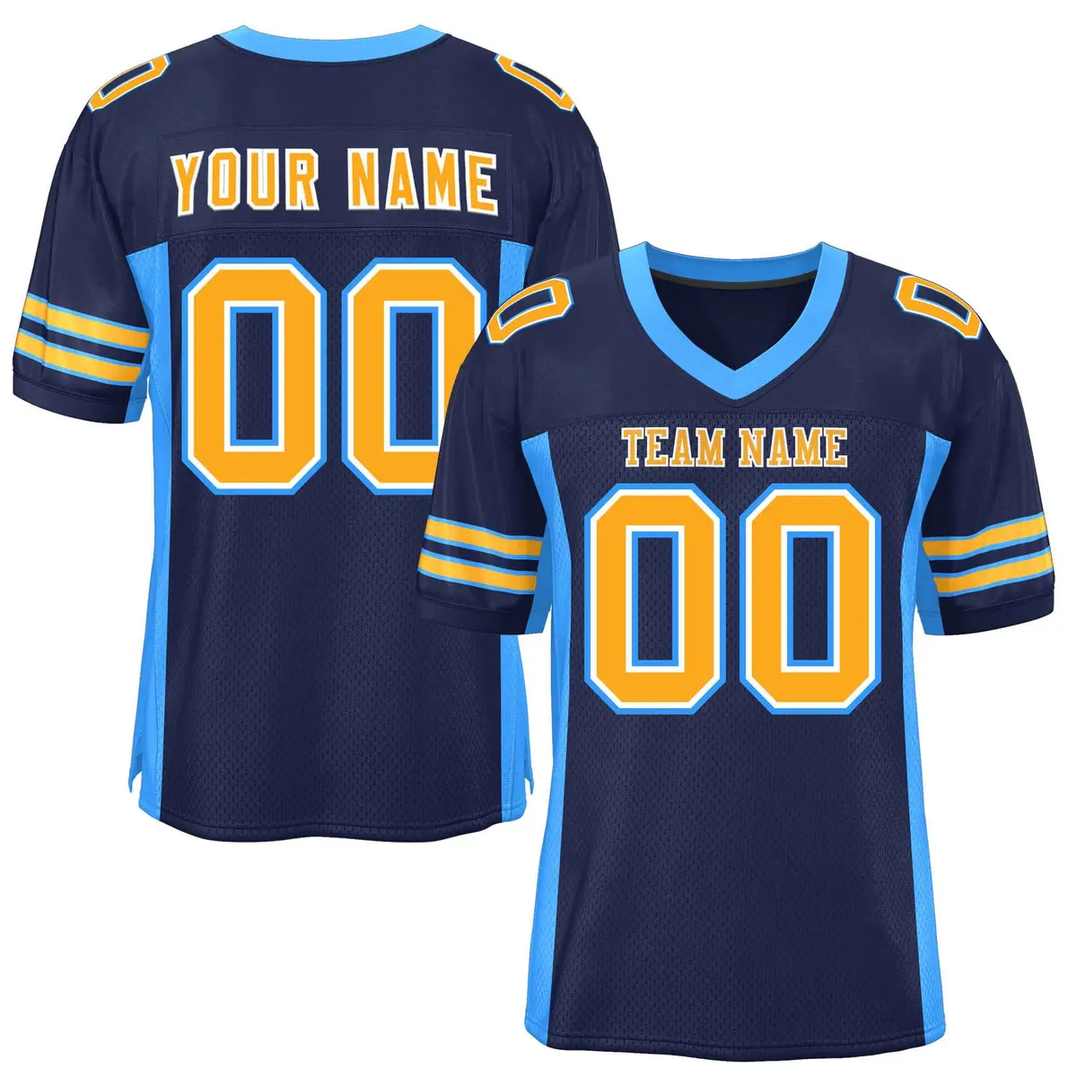 Navy Powder Blue Insert Color Mesh Authentic Football Jersey