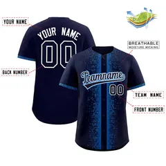 Navy Powder Blue Phonetic Rhythm Authentic Baseball Jersey 2