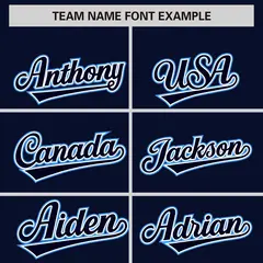 Navy Powder Blue Phonetic Rhythm Authentic Baseball Jersey 3