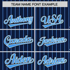 Navy Powder Blue Pinstripe Raglan Varsity Letterman Baseball Jacket 3