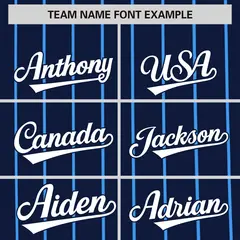 Navy Powder Blue Pinstripe Two-tone Baseball Jersey 3