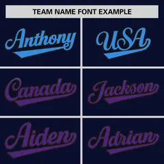 Navy Powder Blue-Purple Gradient Side Baseball Jersey 3