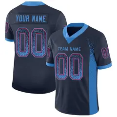 Navy Powder Blue-Red Drift Fashion Mesh Football Jersey 1