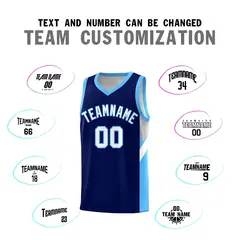 Navy Powder Blue Side Design Basketball Jersey 4