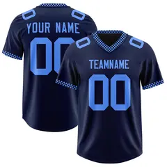 Navy Powder Blue Square Neckline Football Jersey 1